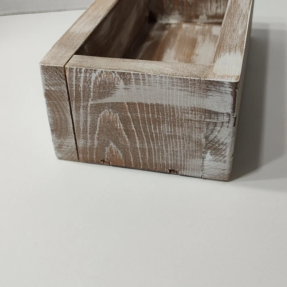 Pair of Solid Wood Rectangular Decor Boxes ( set of 2) - Picture 3 of 8